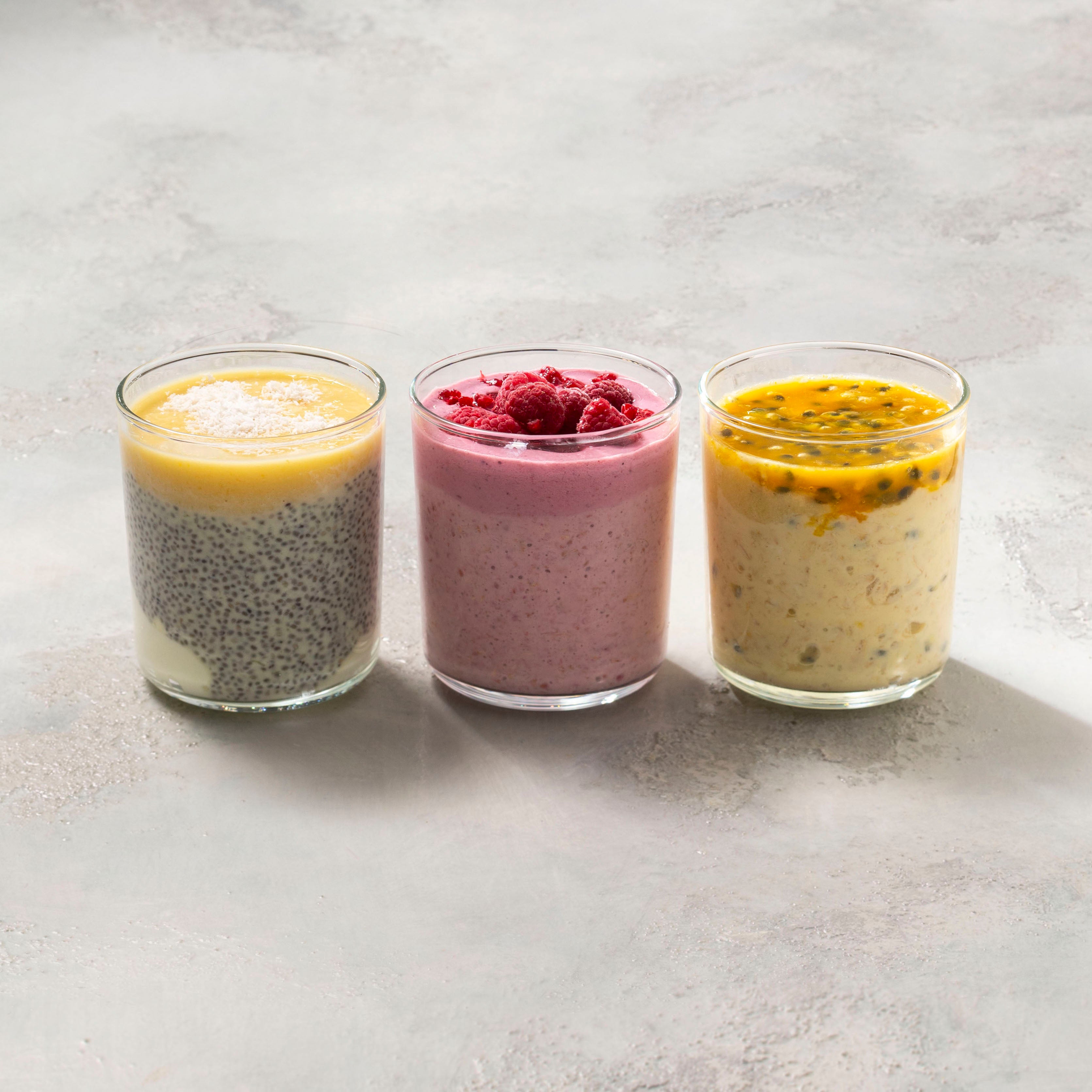 Seasonal Fruit Muesli & Chia Puddings