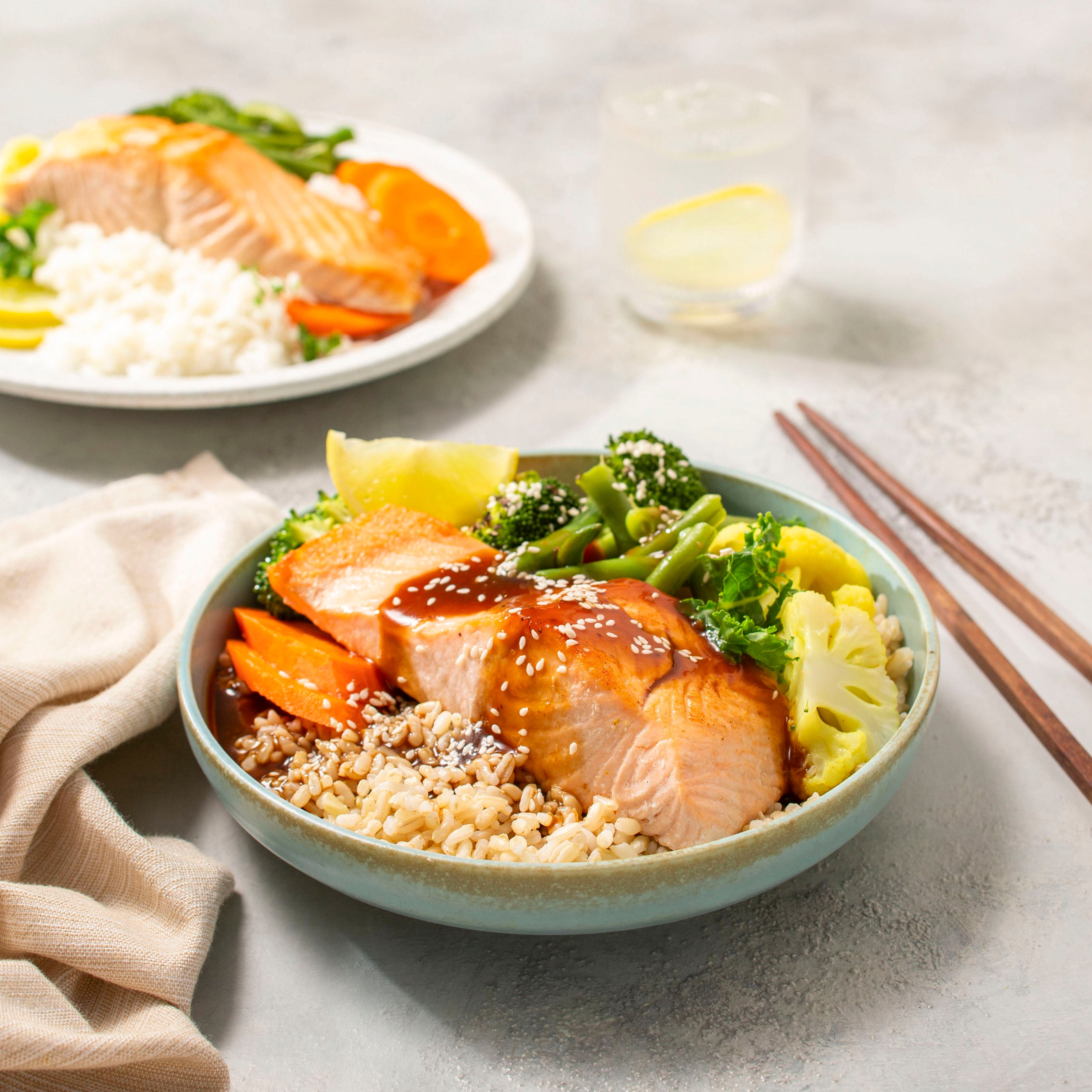 Grilled Teriyaki Salmon Bowl